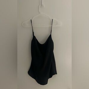 Aritzia Wilfred Black Satin Camisole Top